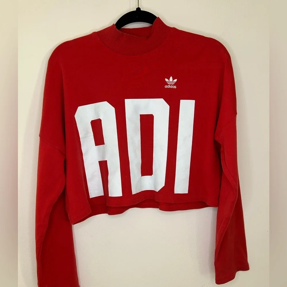 adidas Originals Women's Bold Age Cropped Sweatshirt in red - Picture 5 of 14
